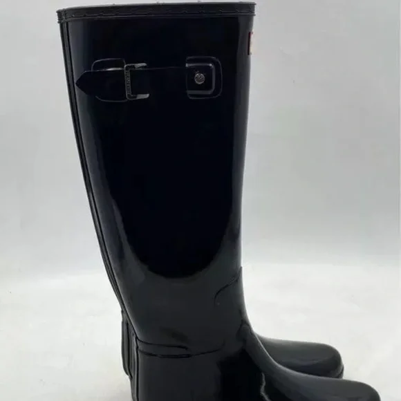 Hunter Black Tall Rain Boots Women's Size 5 - Picture 4 of 10